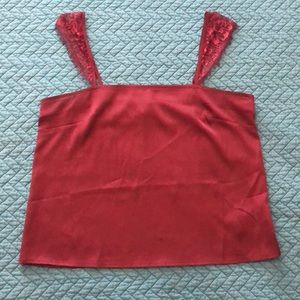 FINAL SALE Silky Camisole with Lace Straps